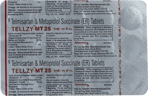 Tellzy Mt 25Mg Strip Of 15 Tablets