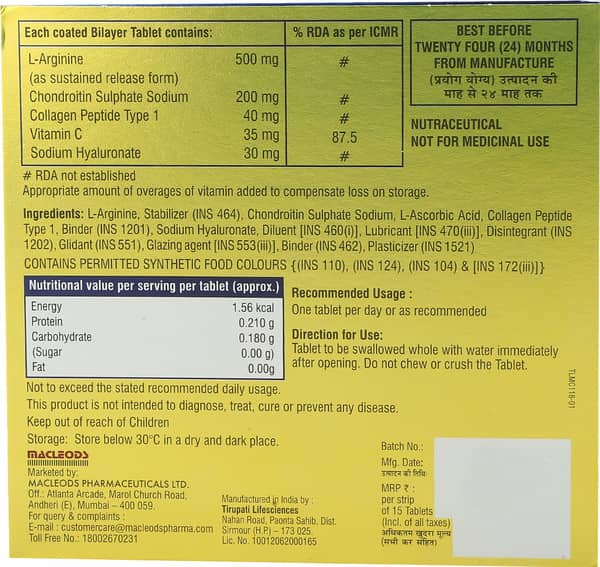 Tendomac Forte Strip Of 15 Tablets