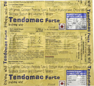 Tendomac Forte Strip Of 15 Tablets