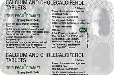 Triple A Cal D Strip Of 10 Tablets