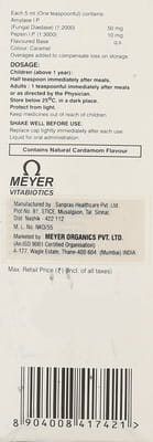 Meyerzyme Delicious Cardamom Flavour Sugar Free Bottle Of 200ml Oral Liquid