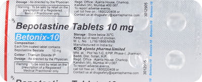 Betonix 10mg Strip Of 10 Tablets