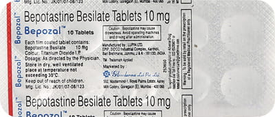Bepozal 10mg Strip Of 10 Tablets