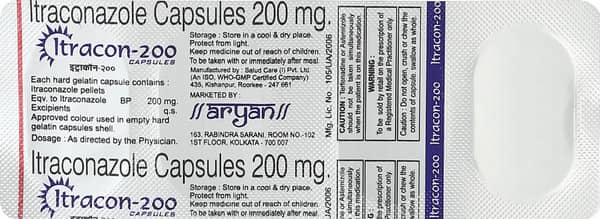 Itracon 200mg Strip Of 4 Capsules