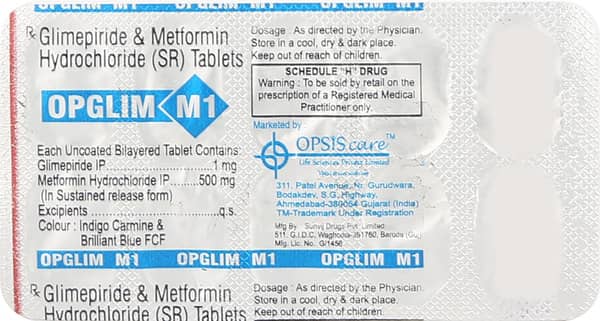 Opglim M 1mg Strip Of 10 Tablets