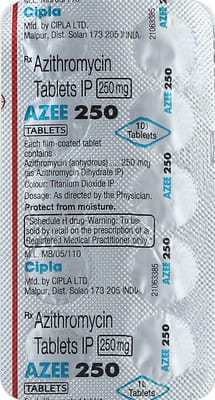 Azee 250mg Strip Of 10 Tablets