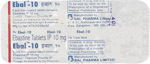 Ebal 10mg Strip Of 10 Tablets