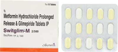 Switglim M 2mg/500mg Strip Of 15 Tablets