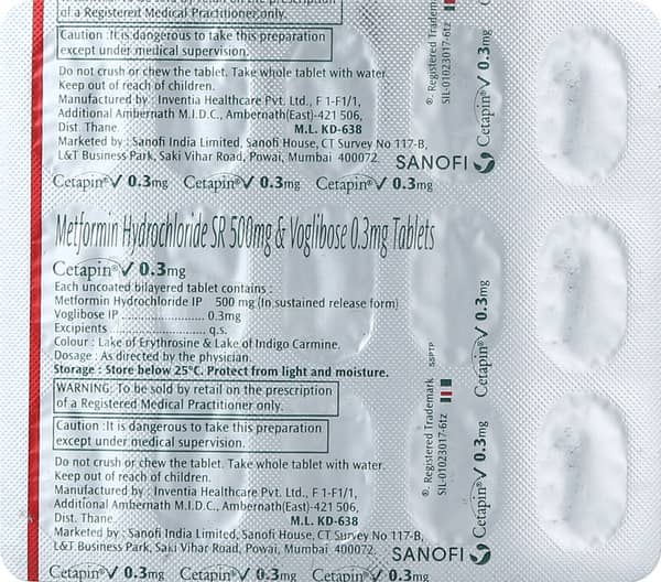 Cetapin V 0.3mg Strip Of 15 Tablets