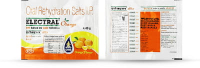 Electral Orange Flavour Sachet Of 4.4gm Powder