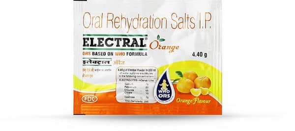 Electral Orange Flavour Sachet Of 4.4gm Powder