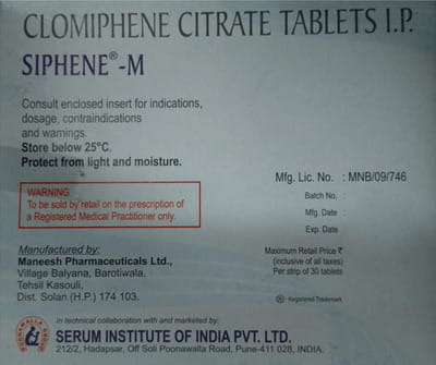 Siphene M 25mg Strip Of 30 Tablets