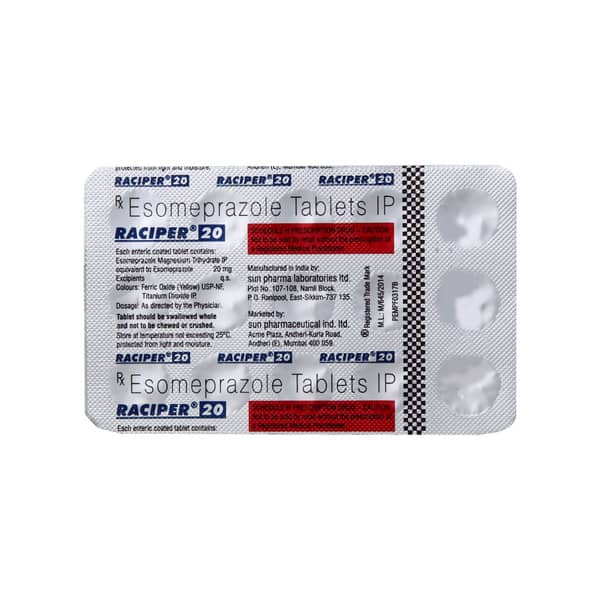 Raciper 20mg Strip Of 15 Tablets