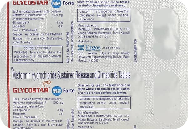 Glycostar M2 Forte Strip Of 10 Tablets
