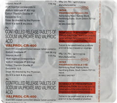 Valprol Cr 400mg Strip Of 15 Tablets: Uses, Side Effects, Price ...