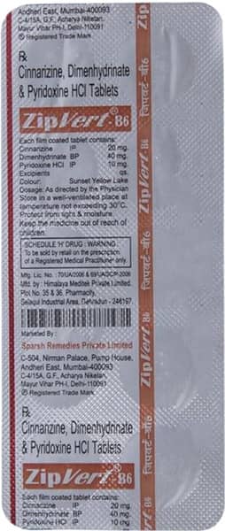 Zipvert B6 Strip Of 10 Tablets