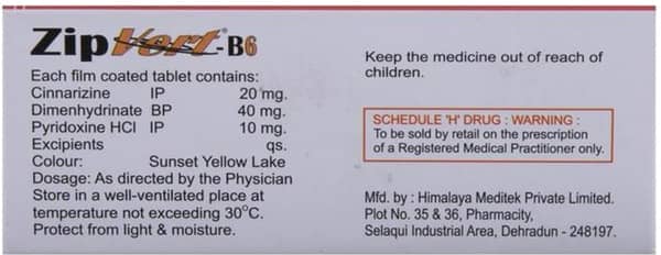 Zipvert B6 Strip Of 10 Tablets