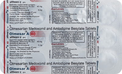 Olmesar A 40mg Strip Of 15 Tablets