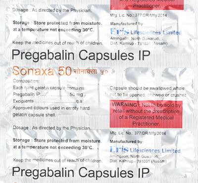 Sonaxa 50mg Strip Of 15 Capsules