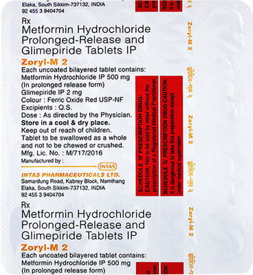 Zoryl M 2mg Strip Of 20 Tablets