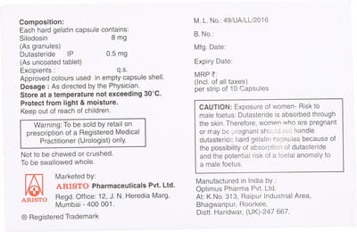 Prostagard D 8mg/0.5mg Strip Of 10 Capsules