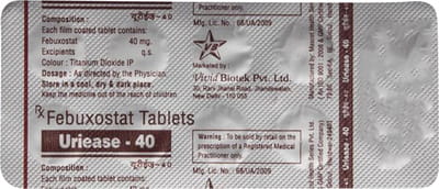 Uriease 40mg Strip Of 10 Tablets