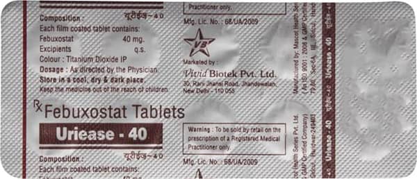 Uriease 40mg Strip Of 10 Tablets