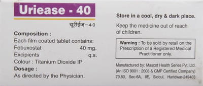 Uriease 40mg Strip Of 10 Tablets