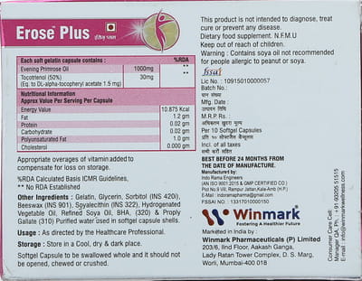 E Rose Plus Strip Of 10 Capsules