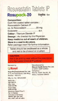 Rosupack 20mg Strip Of 10 Tablets