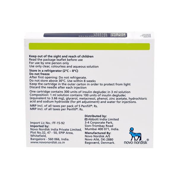 Tresiba 100 Units/ml Penfill of 3ml Solution For Injection