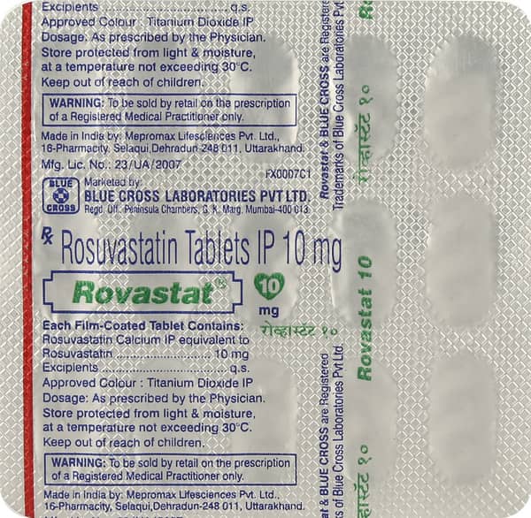 Rovastat 10mg Strip Of 15 Tablets