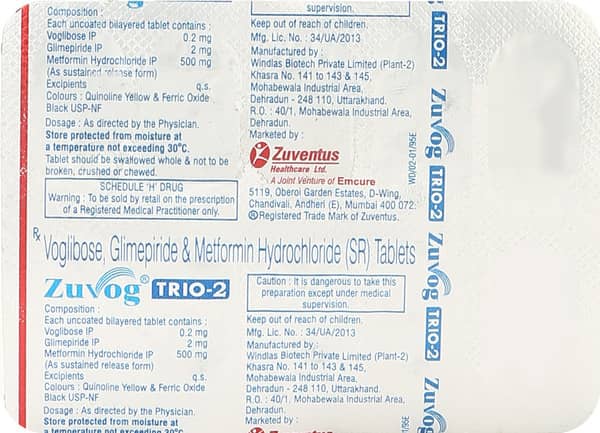 Zuvog Trio 2 Strip Of 10 Tablets
