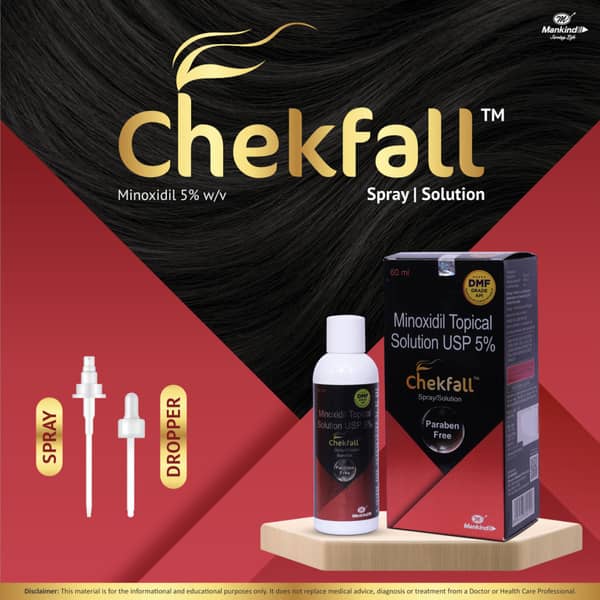 Chekfall 5% Alcohol Free Bottle Of 60ml Spray/Solution