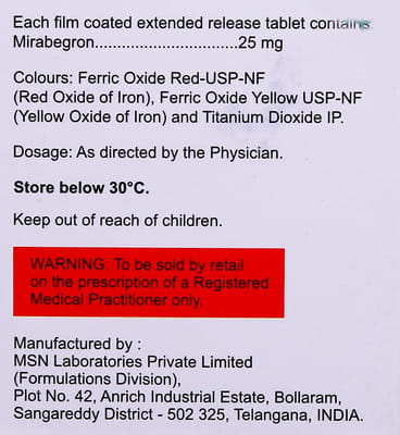 Mirakem 25mg Strip Of 10 Tablets