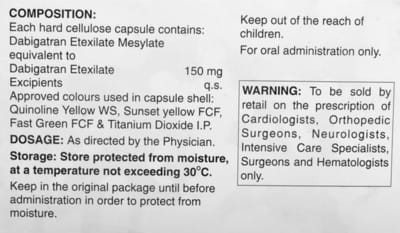 Dabigza 150mg Strip Of 10 Capsules