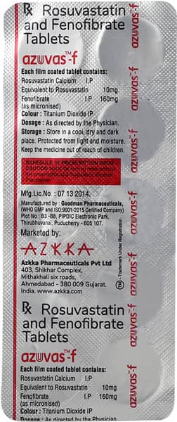 Azuvas F 10Mg Strip Of 10 Tablets