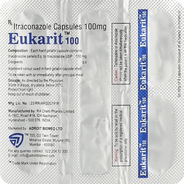 Eukarit 100mg Strip Of 4 Capsules