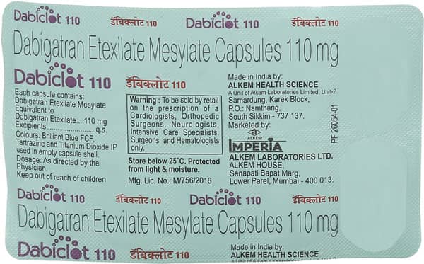 Dabiclot 110mg Strip Of 10 Capsules