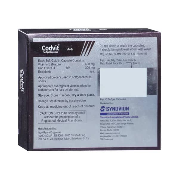 Synovion's Codvit Softgel Strip Of 10 Capsules