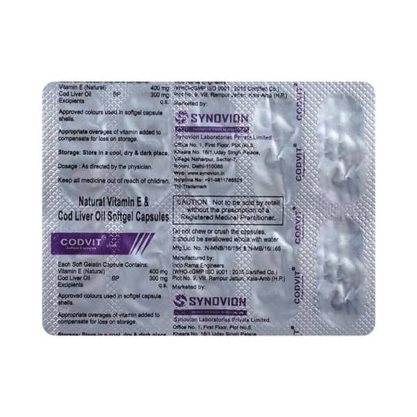 Synovion's Codvit Softgel Strip Of 10 Capsules