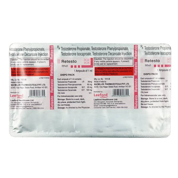 Retesto 250Mg Ampoule Of 1Ml Injection