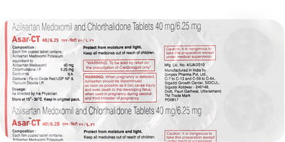 Asar Ct 40mg/6.25mg Strip Of 10 Tablets
