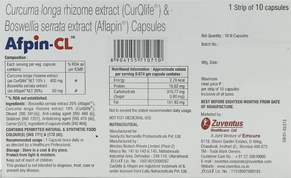 Afpin Cl Strip Of 10 Capsules