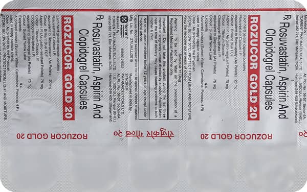 रोज़ुकोर गोल्ड 20एमजी 10 कैप्सूल्स की स्ट्रिप