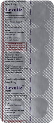 Levotiz 5mg Strip Of 10 Tablets