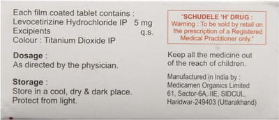 Levotiz 5mg Strip Of 10 Tablets