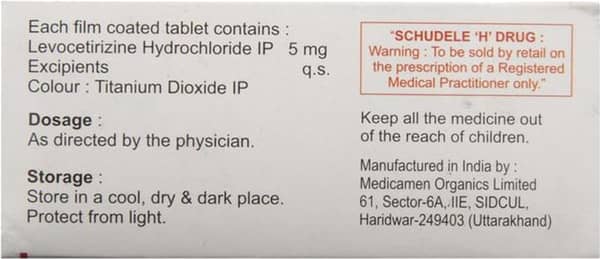 Levotiz 5mg Strip Of 10 Tablets