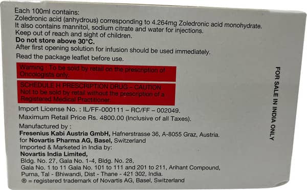 Zometa 4Mg/100Ml Injection 100Ml