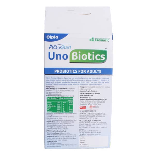 Activstart Uno Biotics Sugar Free Sachet Of 1Gm Oral Powder